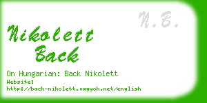 nikolett back business card